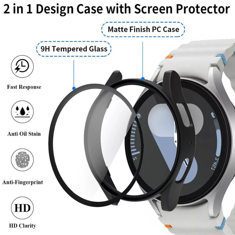 کاور راینو مدل R-Cover مناسب برای ساعت هوشمند سامسونگ Galaxy Watch 7 44mm به همراه محافظ صفحه نمایش