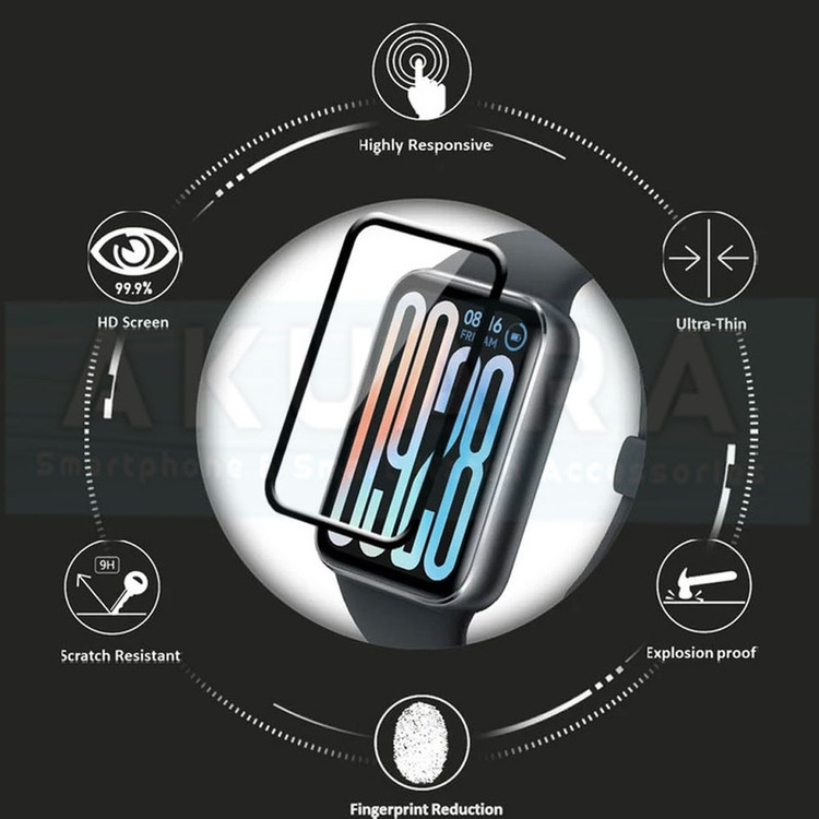 محافظ صفحه نمایش آکوآرا مدل PMMA GLS مناسب برای ساعت هوشمند شیائومی Mi Band 9 Pro 43mm بسته دو عددی