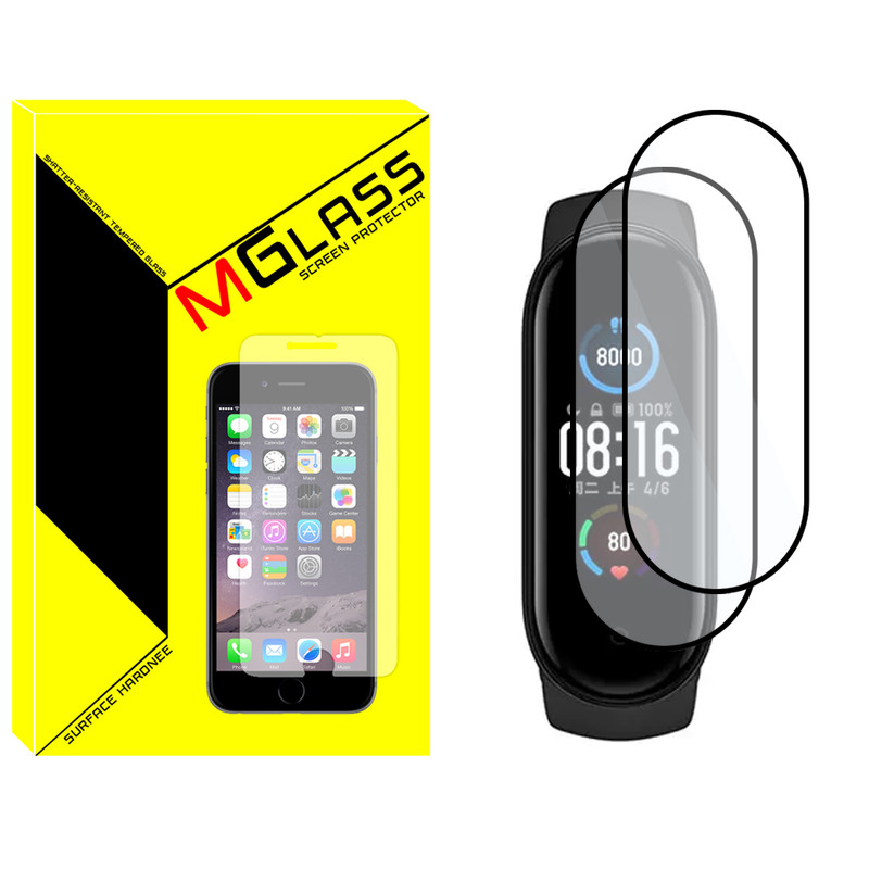 محافظ صفحه نمایش نانو ام‌گلس مدل Pmma-MG مناسب برای ساعت هوشمند شیائومی Mi Band 7 بسته دو عددی