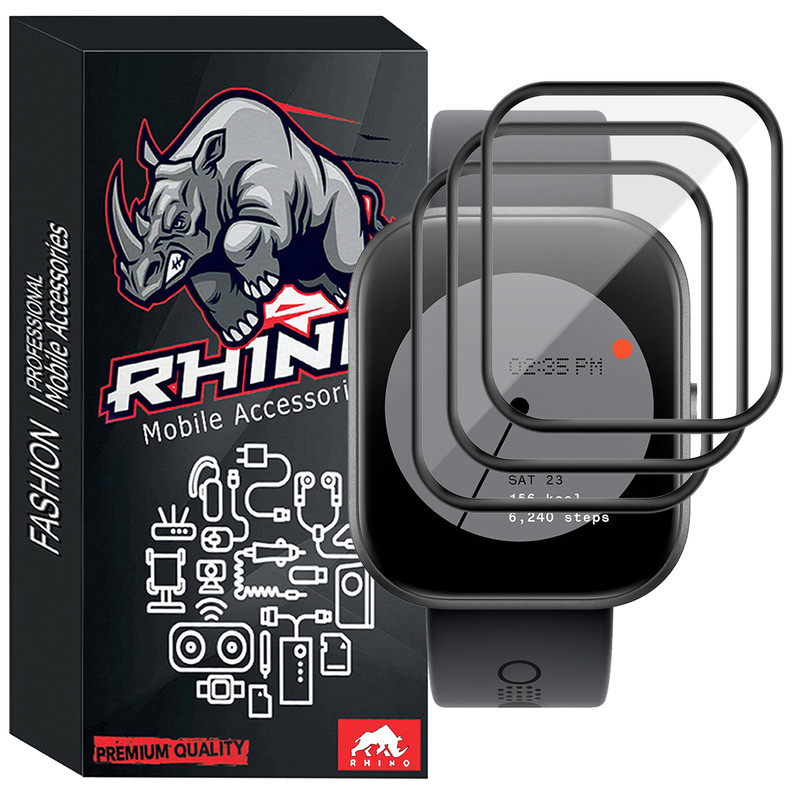 محافظ صفحه نمایش راینو مدل PMMA مناسب برای ساعت هوشمند ناتینگ CMF Watch Pro بسته 3 عددی