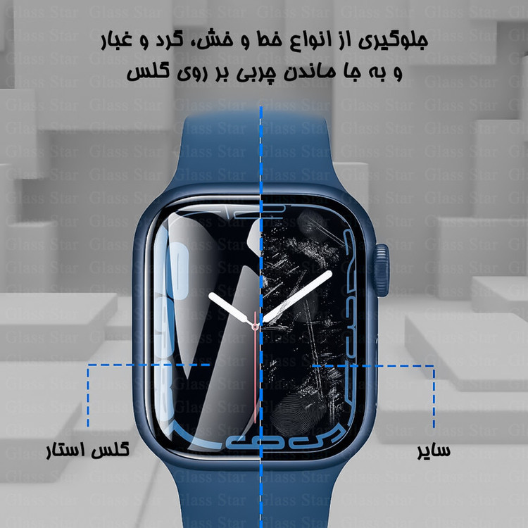 محافظ صفحه نمایش گلس استار مدل GWPM مناسب برای ساعت هوشمند امیزفیت GTR 2e