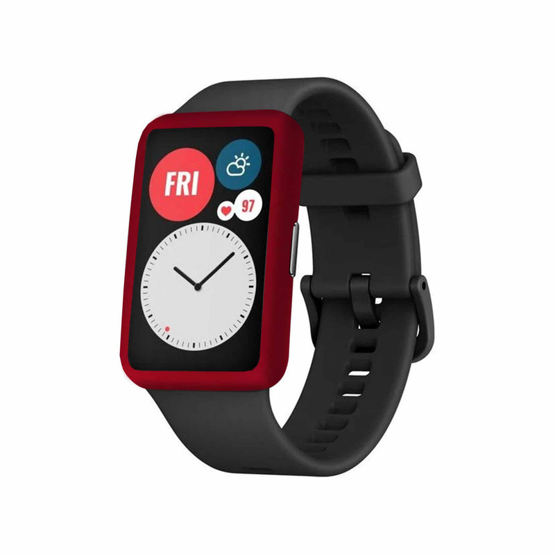 برچسب ماهوت طرح Matte-Warm-Red مناسب برای ساعت هوشمند هوآوی Watch Fit
