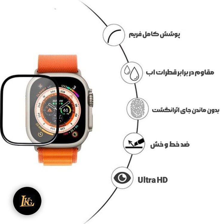 محافظ صفحه نمایش ال کا جی مدل PMMA مناسب برای ساعت هوشمند اپل Series8Ultra49