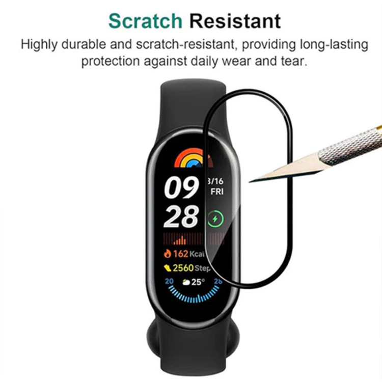 محافظ صفحه نمایش اسپایدر مدل PMMA مناسب برای ساعت هوشمند شیائومی Mi Band 9 بسته دو عددی