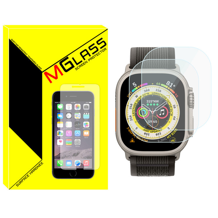 محافظ صفحه نمایش شیشهای امگلس مدل Glass-MG مناسب برای ساعت هوشمند ویرفیت HW8 Ultra max بسته دو عددی