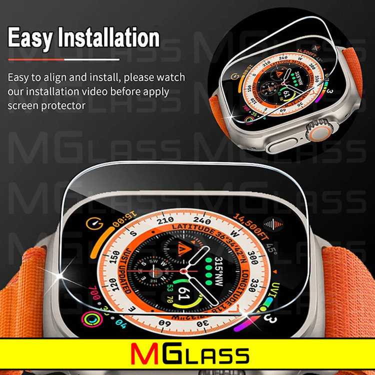محافظ صفحه نمایش شیشهای امگلس مدل Glass-MG مناسب برای ساعت هوشمند ویرفیت HW8 Ultra max بسته دو عددی