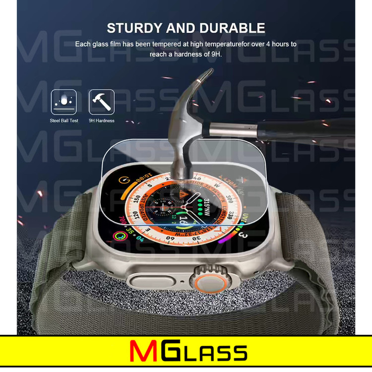 محافظ صفحه نمایش شیشهای امگلس مدل Glass-MG مناسب برای ساعت هوشمند ویرفیت HW8 Ultra max بسته دو عددی
