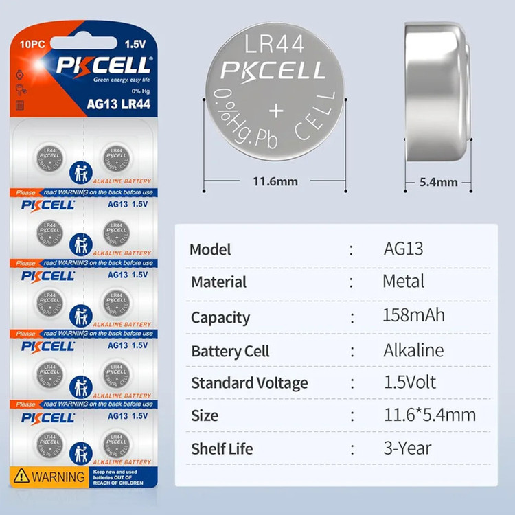 باتری ساعت پیکی سل مدل AG13 LR44 ولت 1.5 مجموعه 4 عددی