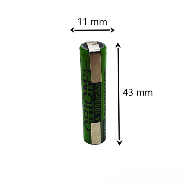 باتری نیم قلمی قابل شارژ اوریون مدل AAA 1000mAh