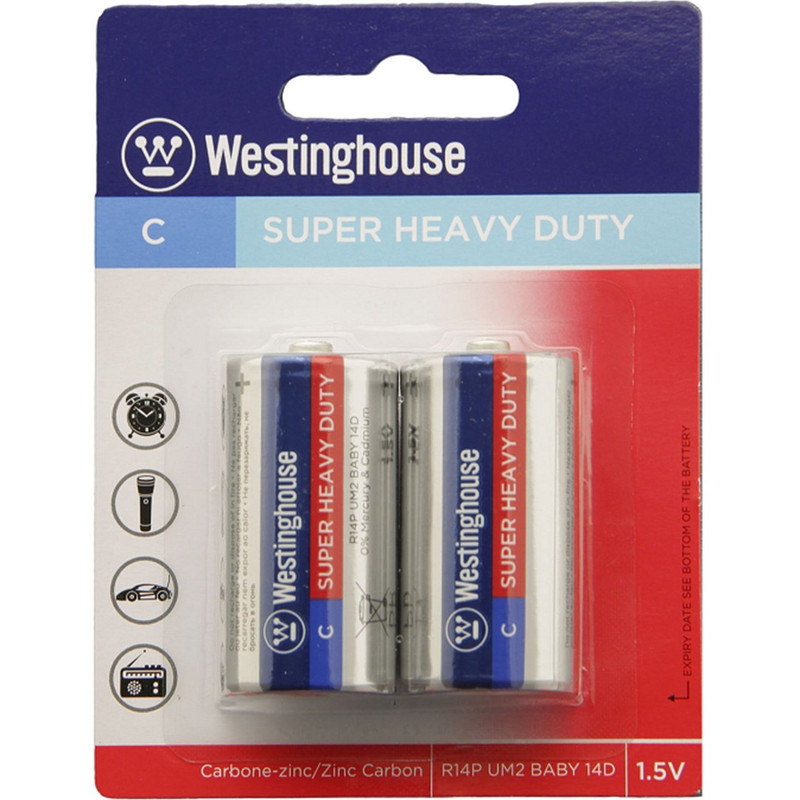 باتری سایز متوسط وستینگ هاوس مدل Super Heavy Duty بسته‌ی 2 عددی