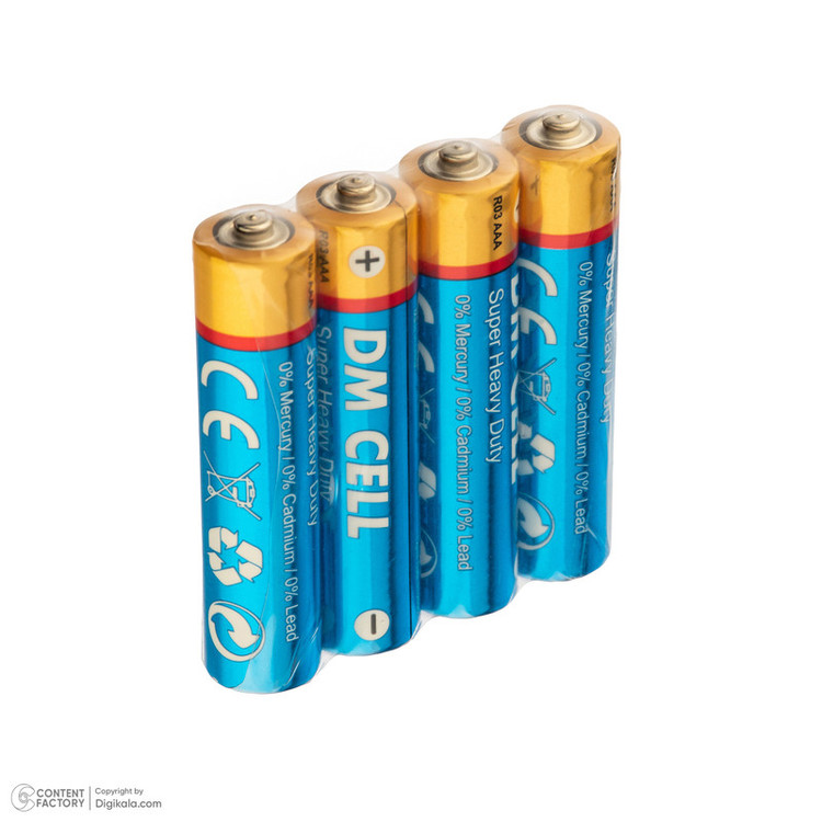 باتری نیم قلمی دی ام سل مدل Super Heavy Duty بسته چهار عددی