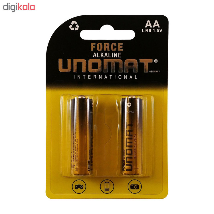 باتری قلمی یونومات مدل Force-2 بسته ۲ عددی