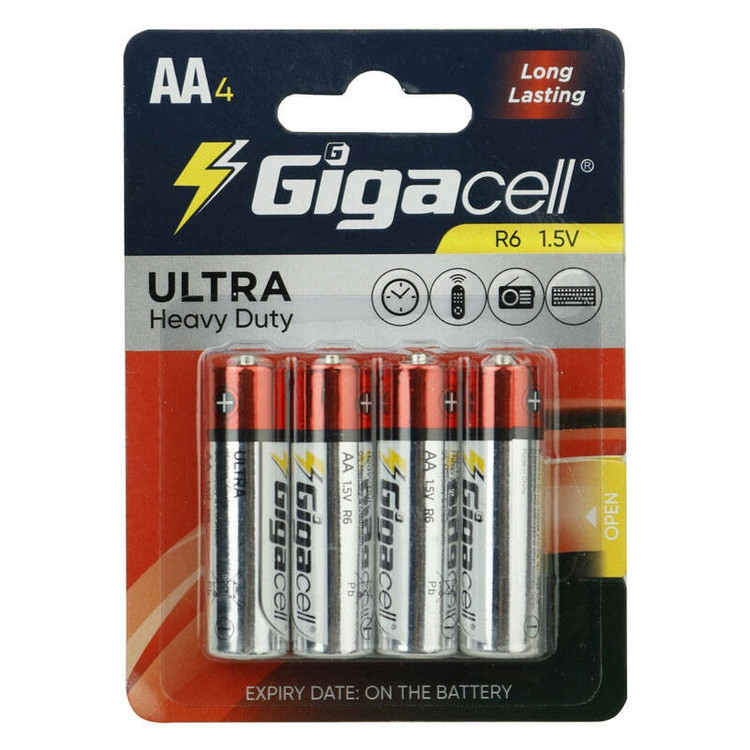 باتری قلمی گیگاسل مدل Ultra Heavy Duty R6 بسته چهار عددی
