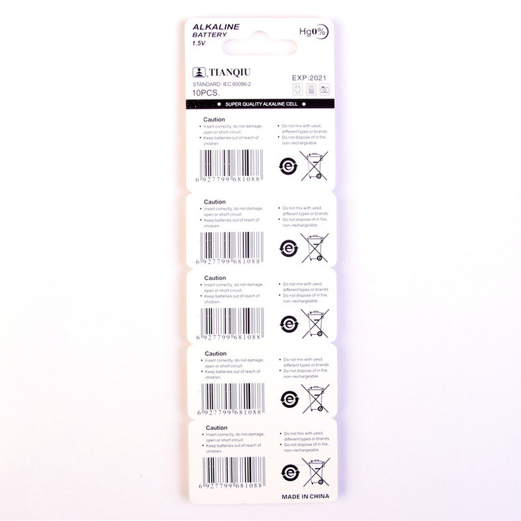 باتری ساعت تیانکیو مدل AG8 LR1120 391 بسته 10 عددی