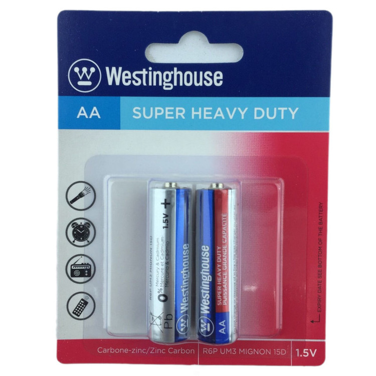 باتری قلمی وستینگهاوس مدل SUPER HEAVY DUTY بسته 2 عددی