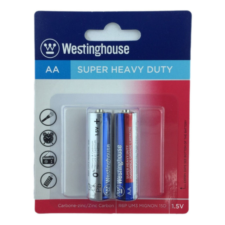 باتری قلمی وستینگهاوس مدل SUPER HEAVY DUTY بسته 2 عددی