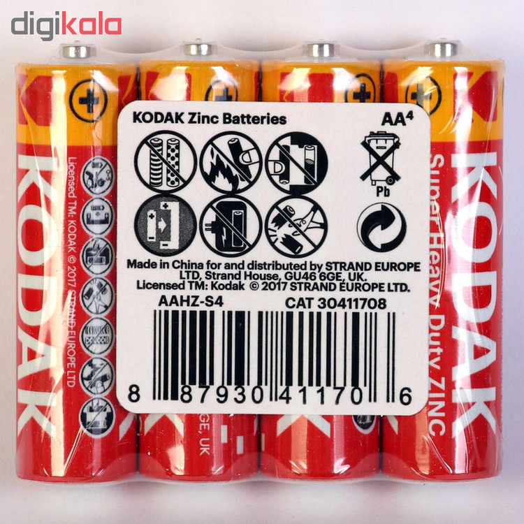 باتری قلمی کداک مدل Super Heavy Duty بسته 4 عددی