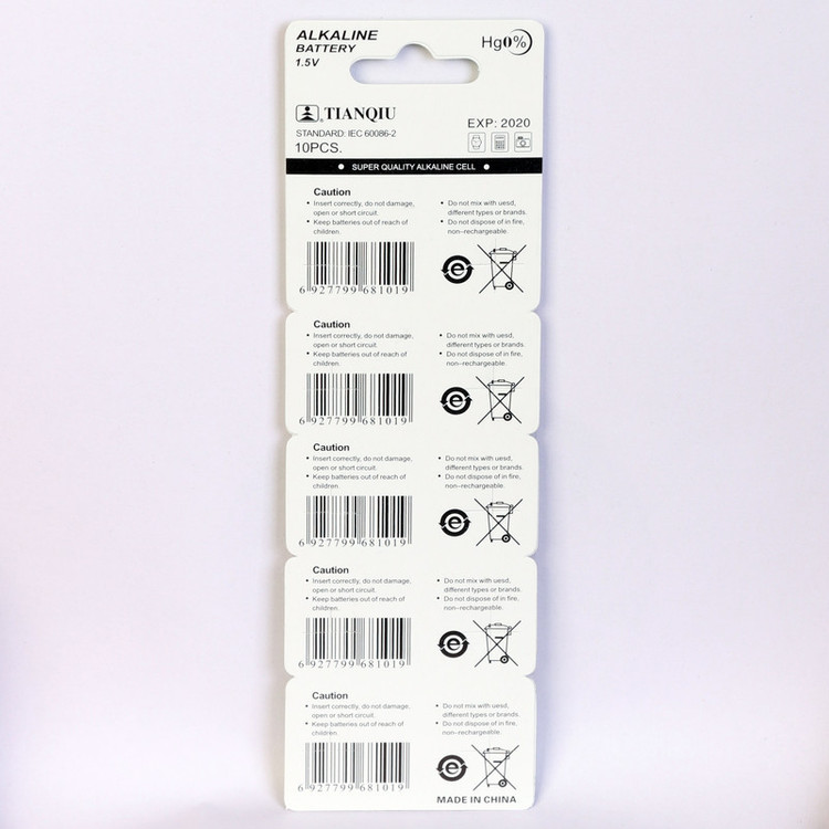 باتری ساعتی تیانکیو مدل AG1 LR 621 364 بسته 10 عددی