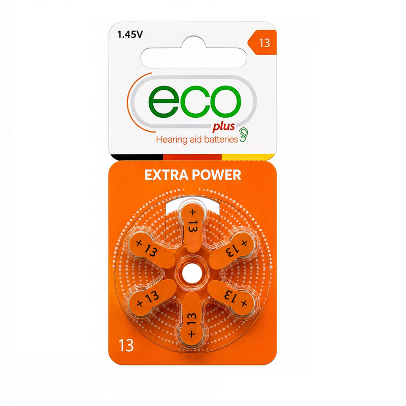 باتری سمعک مدل ECO PLUS 13 بسته ۶ عددی