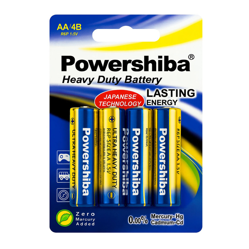 باتری قلمی پاورشیبا مدل ULTRA HEAVY DUTY R6P بسته ۴ عددی