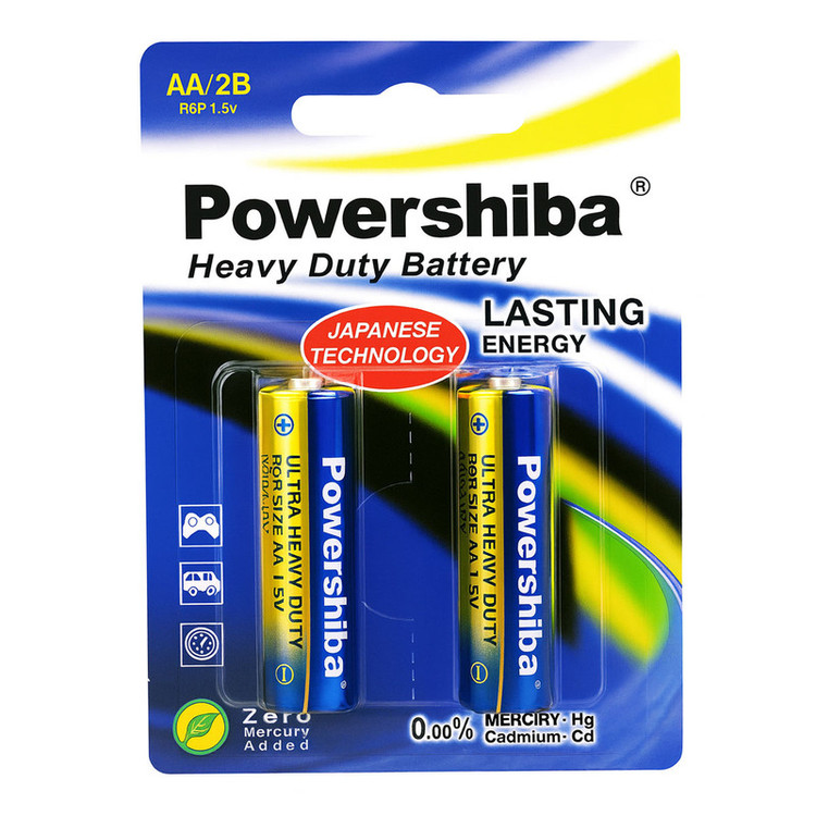 باتری قلمی پاور شیبا مدل ULTRA HEAVY DUTY R6P بسته ۲ عددی