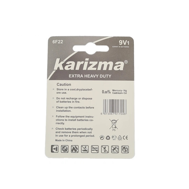 باتری کتابی کاریزما مدل 6f22