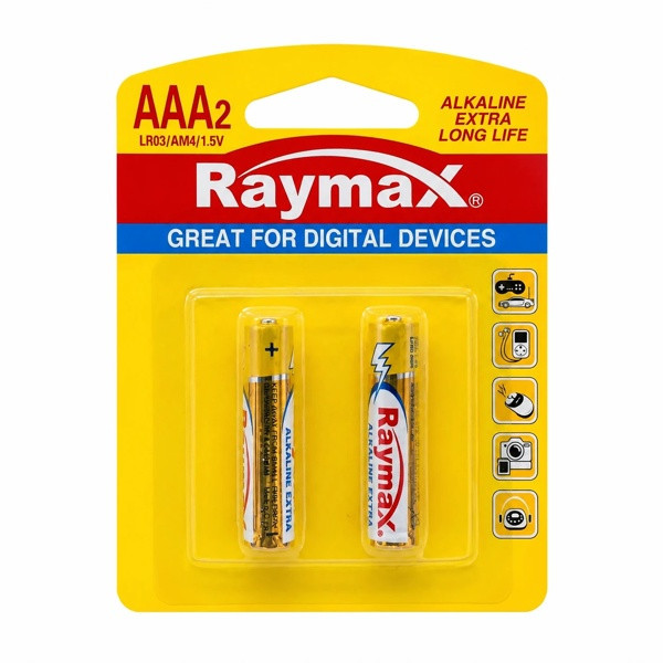 باتری نیم قلمی رایمکس مدل RAY-8004-ALKALINE بسته 2 عددی
