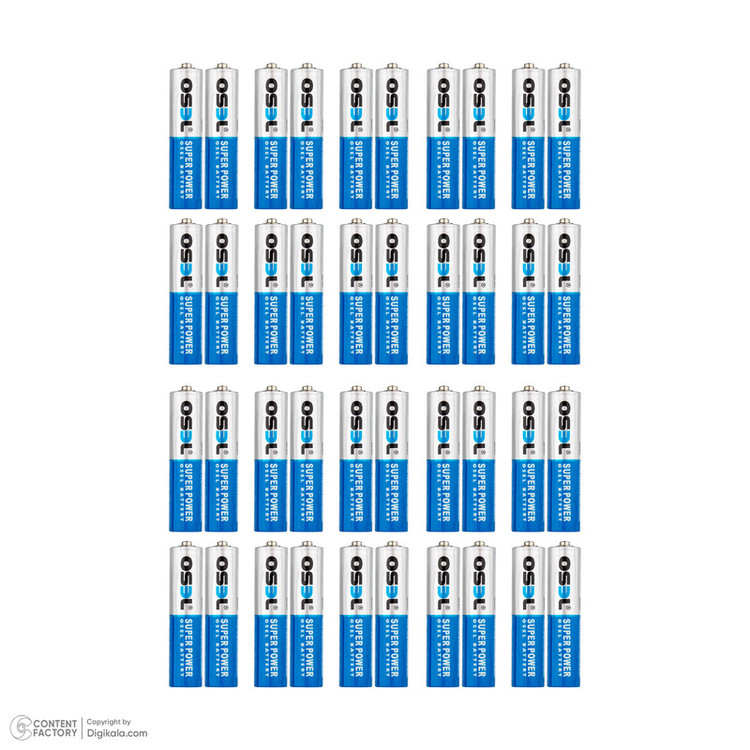 باتری نیم قلمی اوسل مدل Super Power R03P بسته 40 عددی