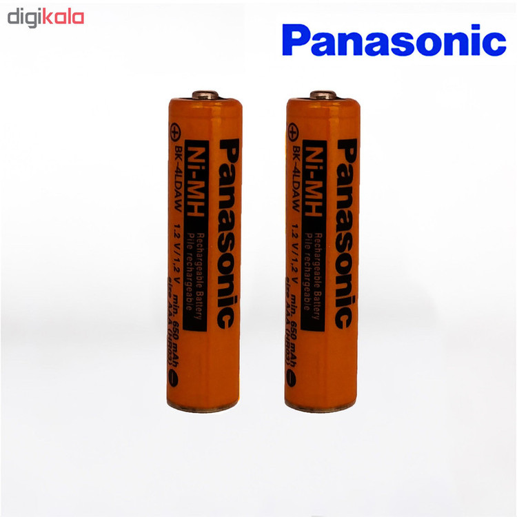 باتری نیم قلمی قابل شارژ پاناسونیک مدل BK-4LDAW ظرفیت 650 میلی آمپر ساعت بسته 2 عددی