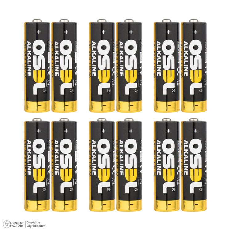 باتری قلمی اوسل مدل Alkaline LR6 AM-3 بسته 12 عددی