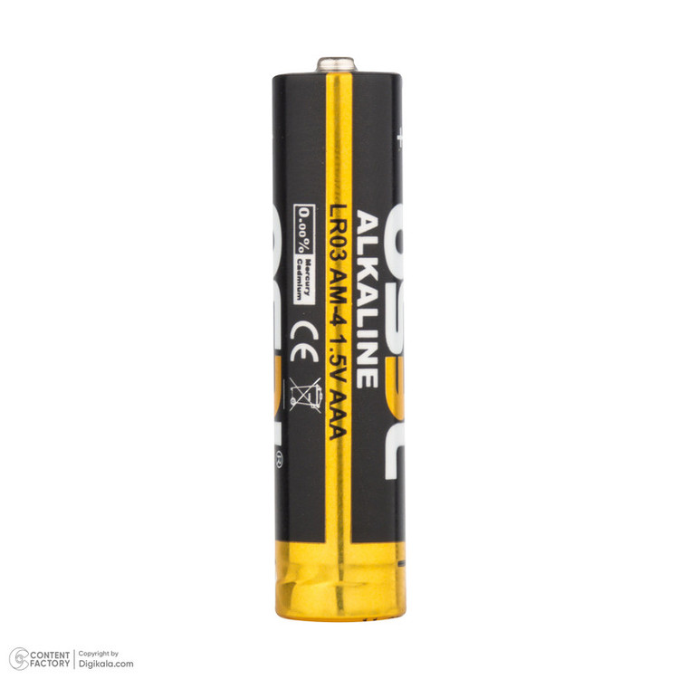 باتری نیم قلمی اوسل مدل Alkaline LR03 AM-4 بسته 12 عددی