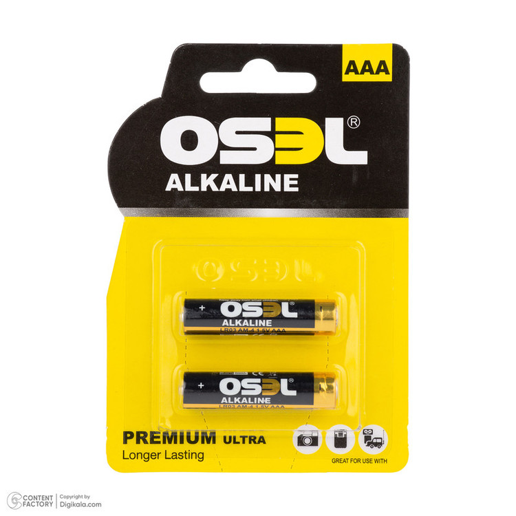 باتری نیم قلمی اوسل مدل Alkaline LR03 AM-4 بسته 12 عددی