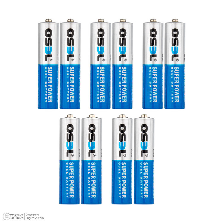 باتری نیم قلمی اوسل مدل Super Power R03P بسته 10 عددی