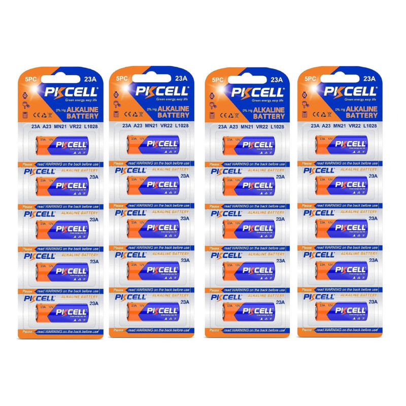 باتری 23A پی‌کی سل مدل  Alkaline 12V 23A MN21 VR22 L1028 مجموعه 20 عددی