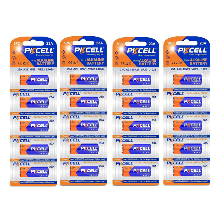 باتری 23A پیکی سل مدل Alkaline 12V 23A MN21 VR22 L1028 مجموعه 20 عددی