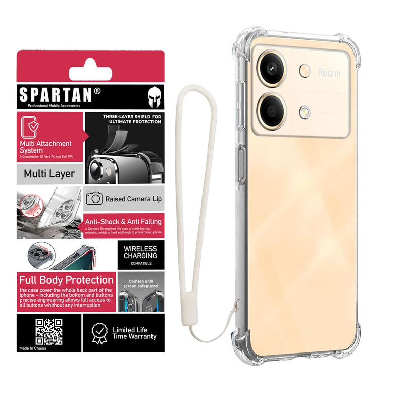 کاور اسپارتان مدل Airbag Strap مناسب برای گوشی موبایل شیائومی Redmi Note 13R Pro به همراه بندآویز
