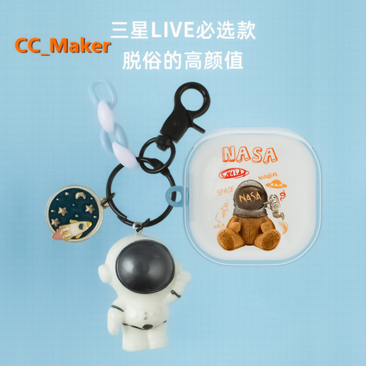 کاور اگشل مدل transparent nasa مناسب برای کیس هندزفری بلوتوثی سامسونگ galaxy buds2/buds pro/buds live