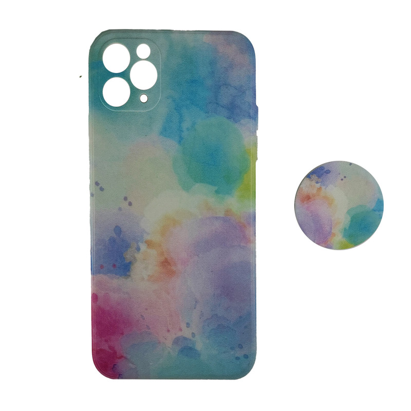کاور مدل آبرنگی مناسب برای گوشی موبایل اپل iPhone 11 Pro Max به همراه پاپ سوکت