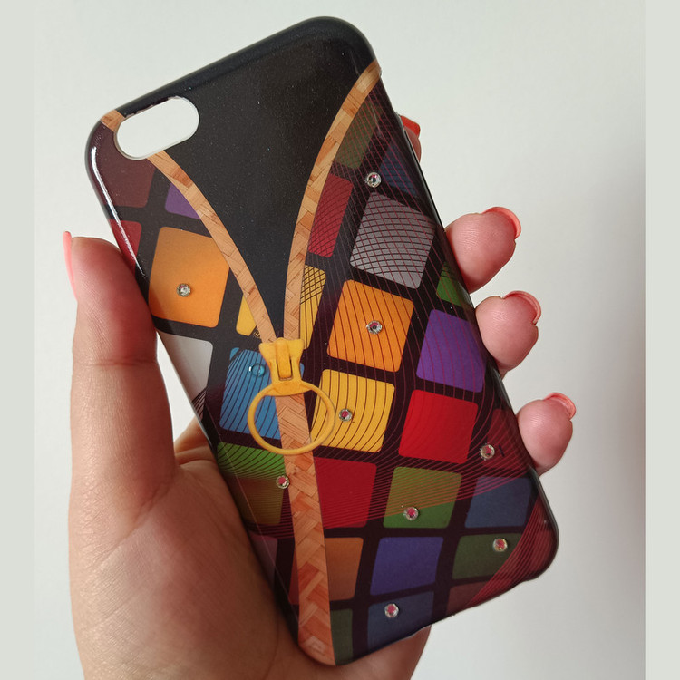 کاور مدل ژله ای طرح سه بعدی نگین دار مناسب برای گوشی موبایل اپل iPhone 6/6S