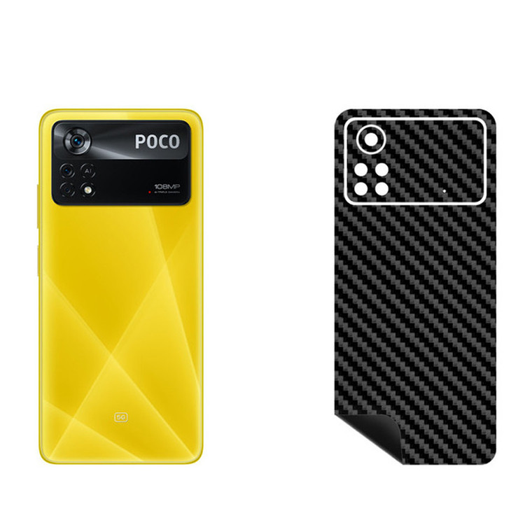 برچسب پوششی بستور مدل BT-Fiber طرح فیبر کربن مناسب برای گوشی موبایل شیائومی Poco X4 Pro 5G