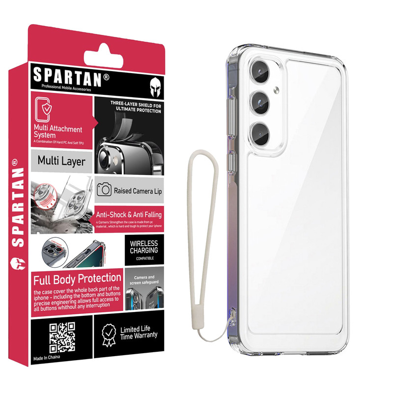 کاور اسپارتان مدل Airbag Space Strap مناسب برای گوشی موبایل سامسونگ Galaxy A56 به همراه بند آویز