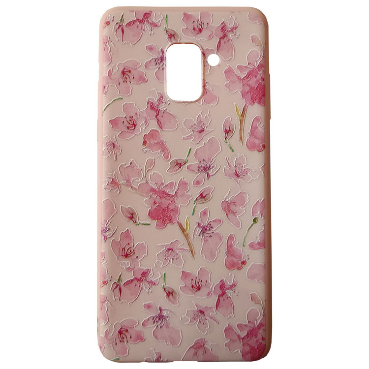 کاور مدل سیلیکونی کد 5-0 طرح گل مناسب برای گوشی موبایل سامسونگ Galaxy A730/ A8 Plus 2018