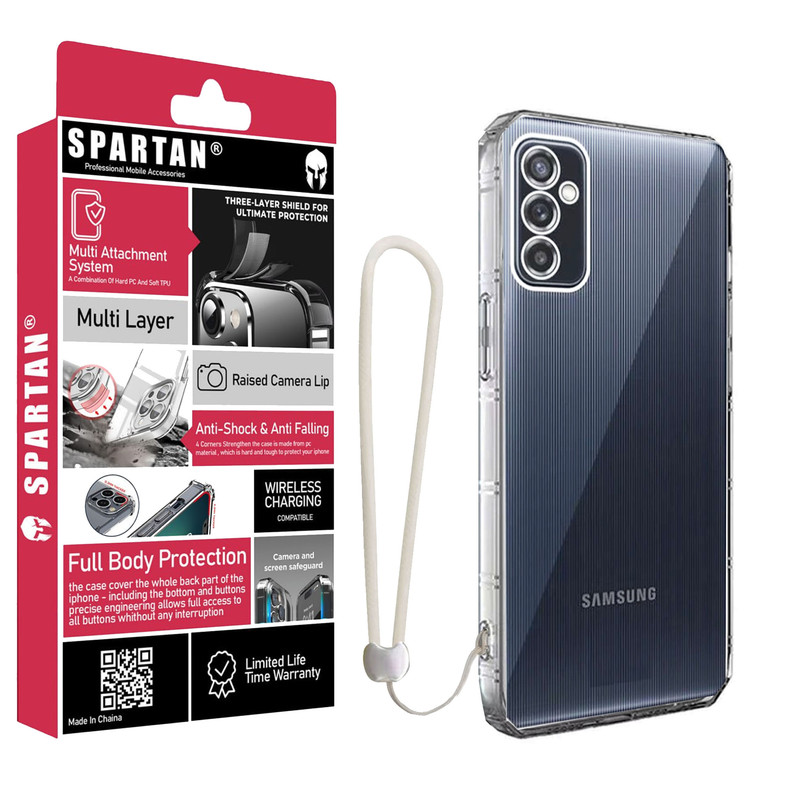 کاور اسپارتان مدل Airbag Four-Sided Apple Strap مناسب برای گوشی موبایل سامسونگ Galaxy S24 FE به همراه بندآویز