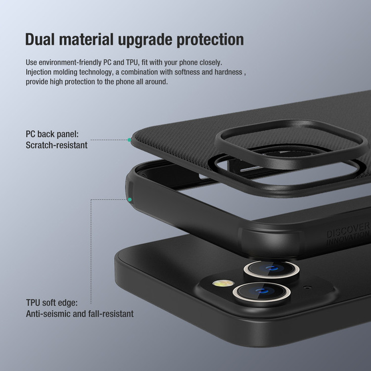 کاور نیلکین مدل Frosted Shield Pro مناسب برای گوشی موبایل اپل iPhone 14 plus/ 15 Plus