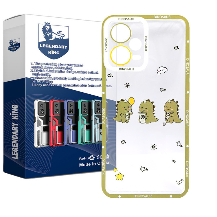 کاور لاین کینگ مدل دایناسور گوگولی مناسب برای گوشی موبایل شیائومی Redmi Note 12 5G / POCO X5 5G