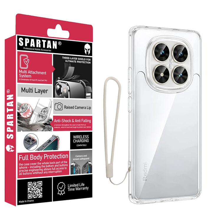 کاور اسپارتان مدل Airbag Space Strap مناسب برای گوشی موبایل شیائومی Redmi Note 14 Pro 5G به همراه بند آویز