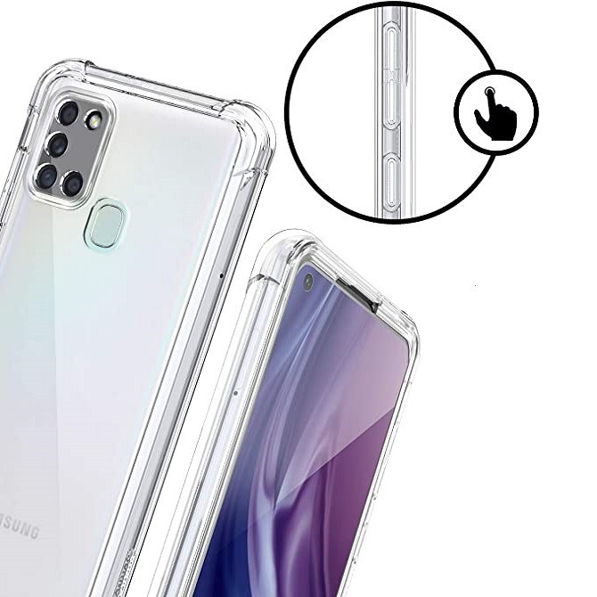 کاور مدل ژله ای مناسب برای گوشی موبایل سامسونگ Galaxy A21s به همراه محافظ لنز دوربین