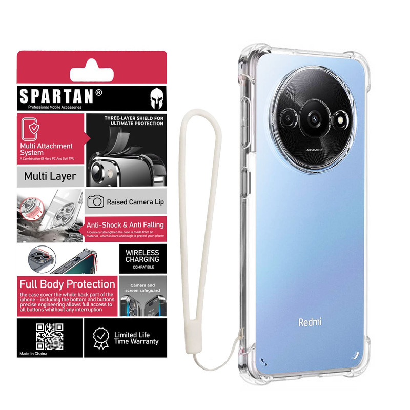 کاور اسپارتان مدل Airbag Strap مناسب برای گوشی موبایل شیائومی Redmi A3X/ A3 2024 به همراه بندآویز