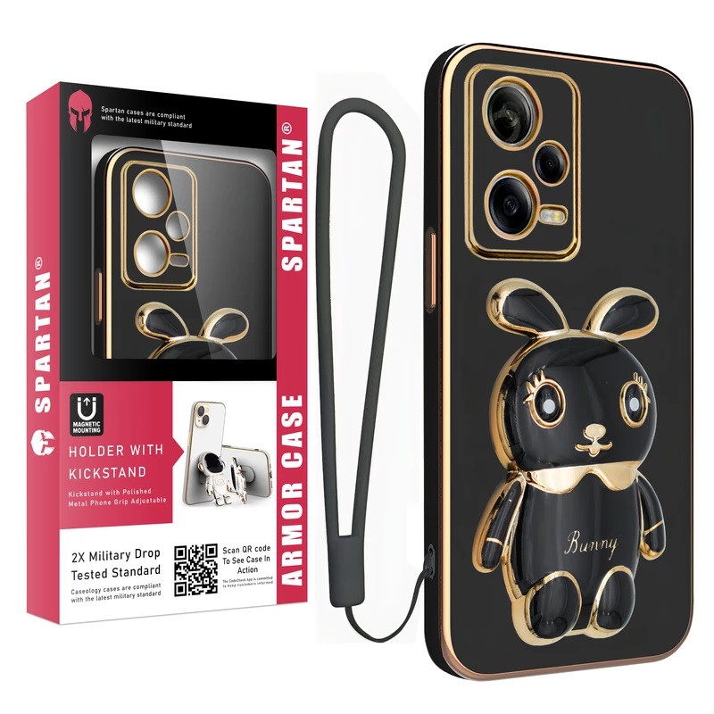 کاور اسپارتان مدل Bunny Strap مناسب برای گوشی موبایل شیائومی Poco X5 Pro به همراه بند