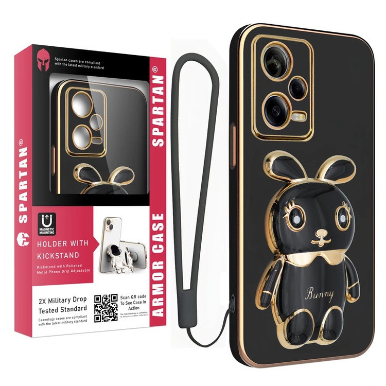 کاور اسپارتان مدل Bunny Strap مناسب برای گوشی موبایل شیائومی Poco X5 Pro به همراه بند